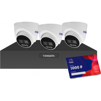 Комплект TRASSIR KOMPLEKT TR-Lite 1106 + 3 KAMEPYI TR-Lite L2S5 + Cloud 3000
